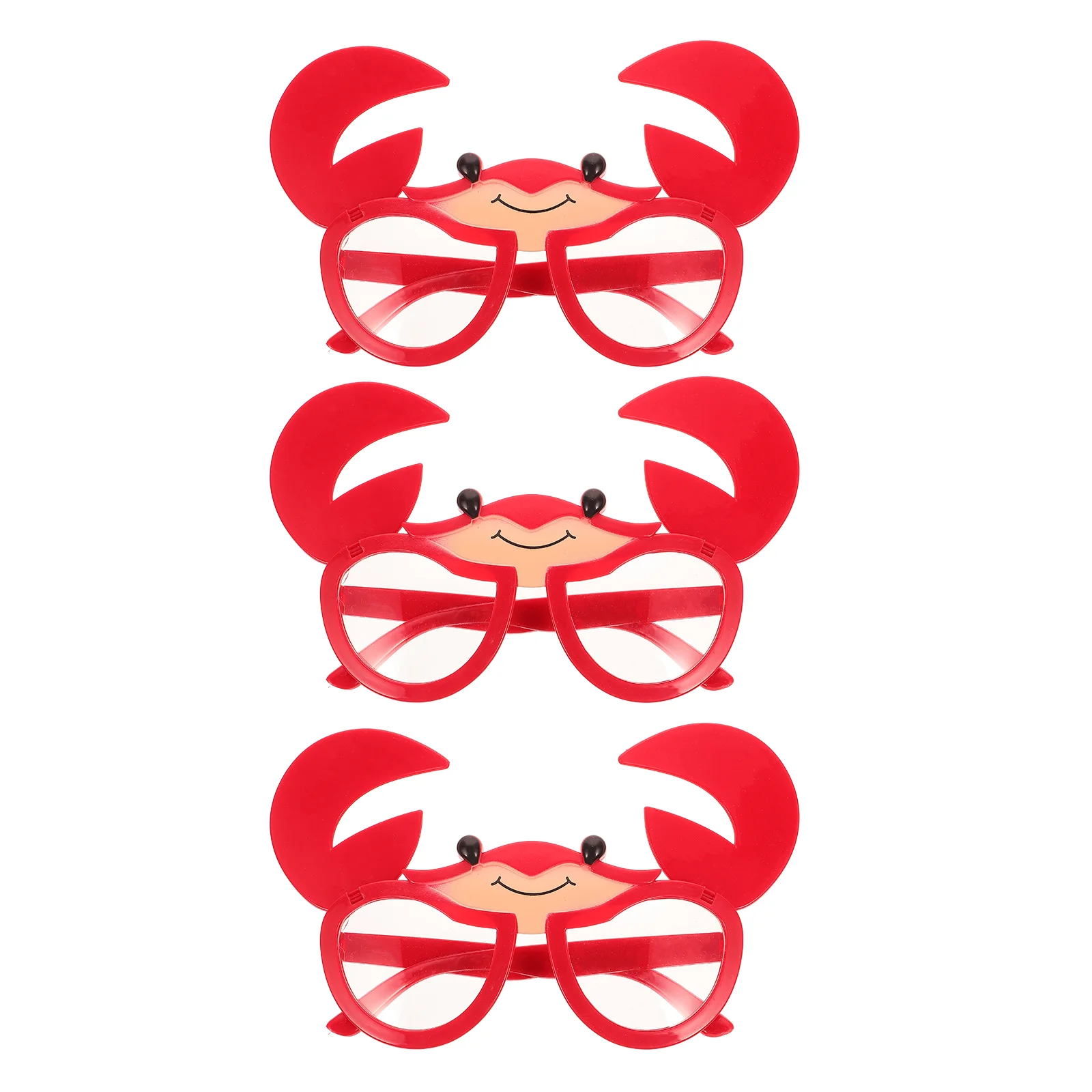 

3 Pcs Crab Glasses Fun Party Beach Favors Festival Sunglasses Clothing for Adults Plastic Costume Theme Decorations