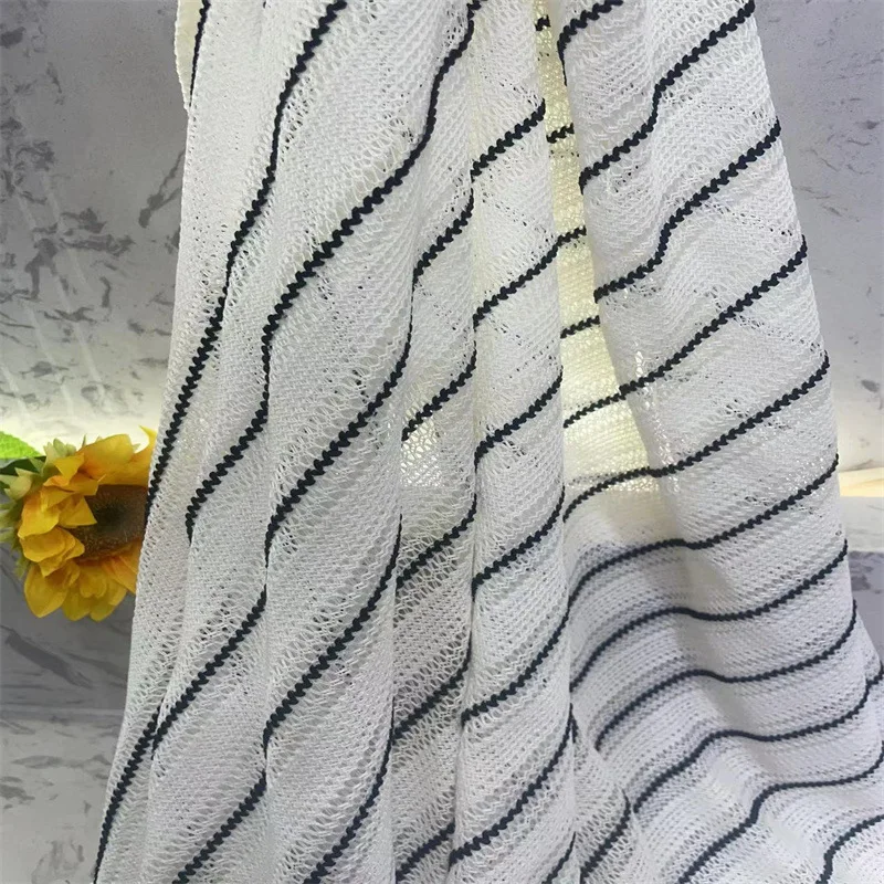 Tecido de malha tecido tingido de fio jacquard, base de produção diy camisa capa cobertor chapéu pano listrado fio-tingido malha de tecido