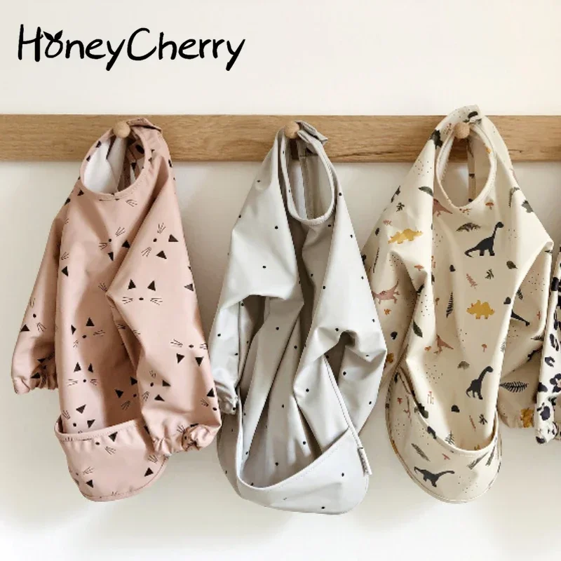 

HoneyCherry Children's Waterproof Reversible Bibs Baby Eating Bibs Super Soft Waterproof Baby Rice Bibs Anti-dirty Feeding