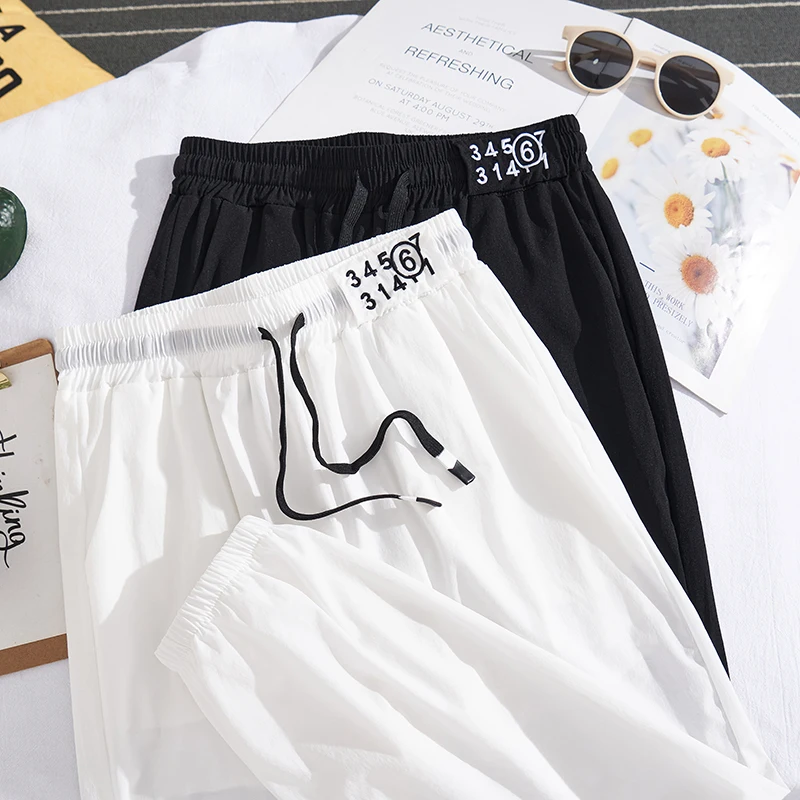 

Fashion Ice Silk Quick Drying Sportswear Trousers Joggers Women Pants Ladies Summer Casual Sweat Clothes Dropshipping BVAR8879