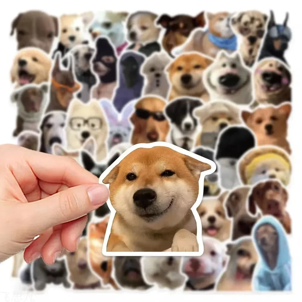 50PCS Cute MEME Dog Stickers Funny Decals Classic DIY Toy Waterproof for Suitcase Fridge Skateboard Notebook Guitar Gift