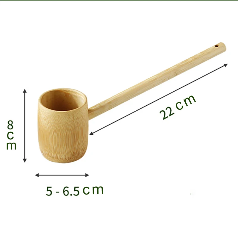 Bambus Bad Löffel Wasser kelle mit langem Griff japanischen Stil Wassers chaufel nehmen Restaurant Salz schaufel Bambus Wohn accessoires – Detail 1
