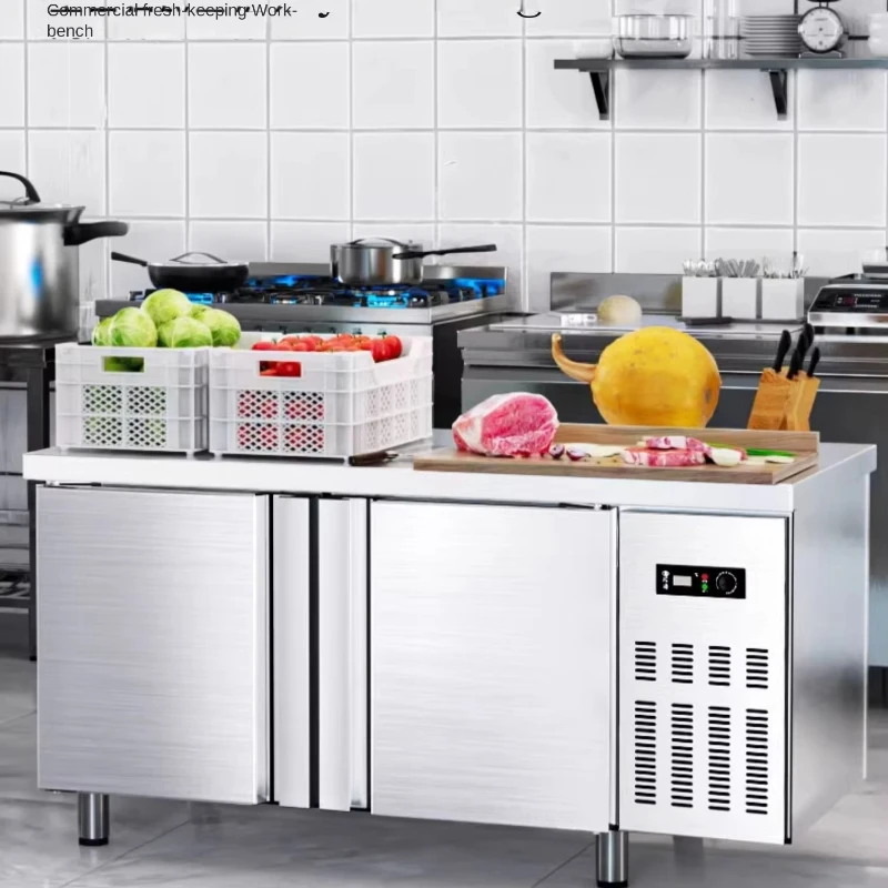 Mesa refrigerada ZZ, freezer comercial, cozinha, armário, freezer, mesa operacional de aço inoxidável