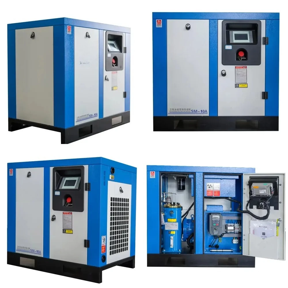 Screw Air Compressor 8 bar 7.5 kW 10 Rotary Compressor Intelligent Permanent Magnet VSD Screw Compressor