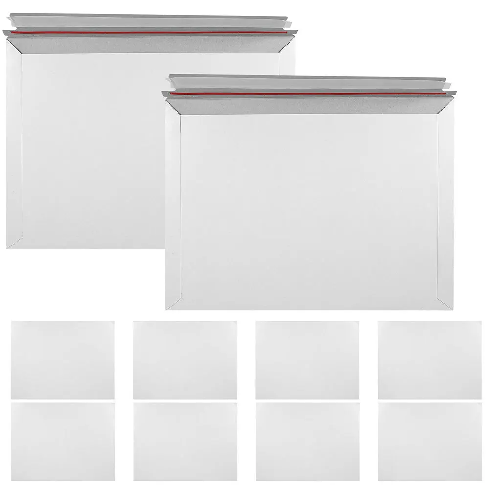 25Pcs Cardboard Photo Document Mailers Self Seal Envelopes Flat Shipping Stay Flat Mailing Envelopes for Documents Art Catalogs