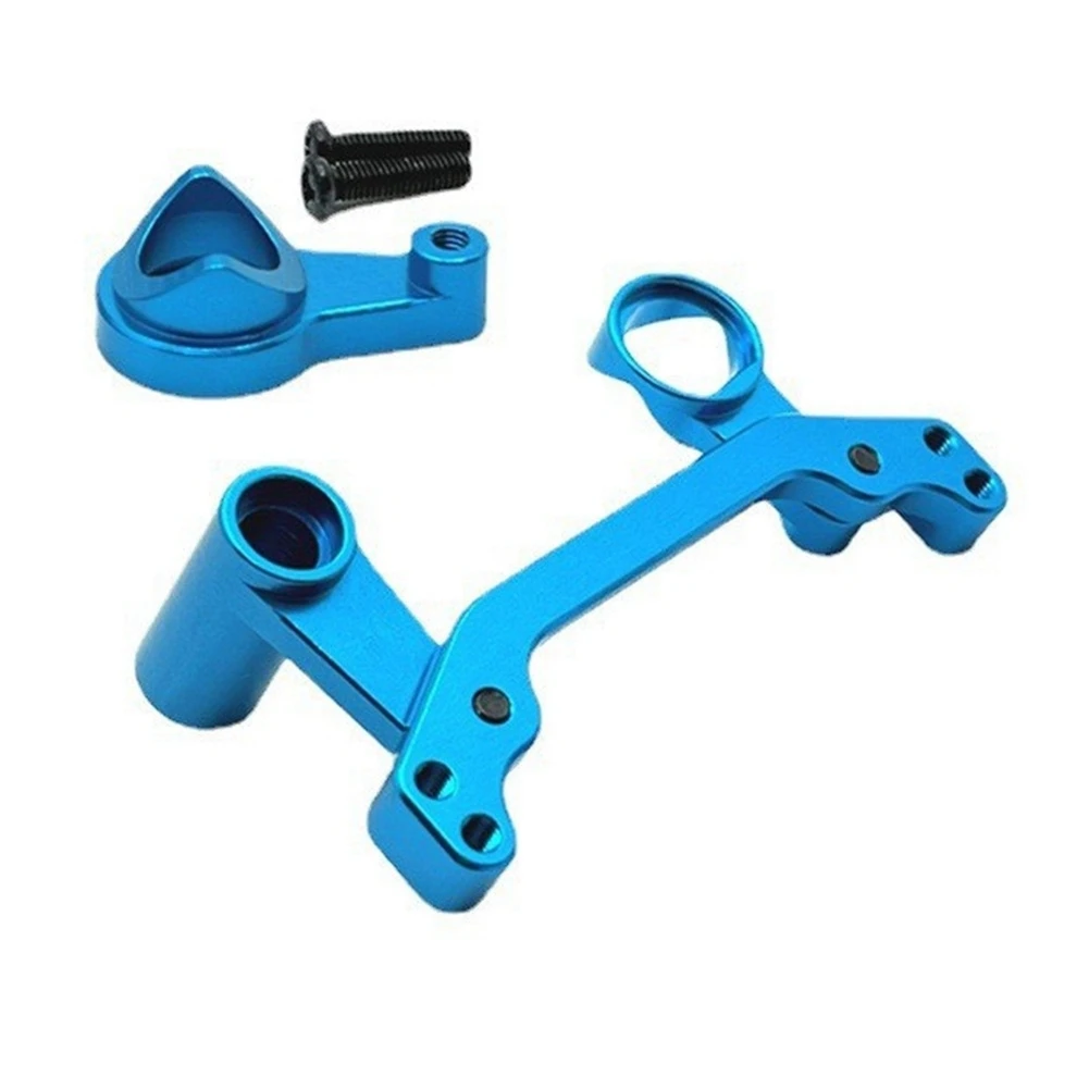 Conjunto de direção de componentes de direção de metal para 104072 104001 104002   Peças de atualização de carro RC 1/10, azul