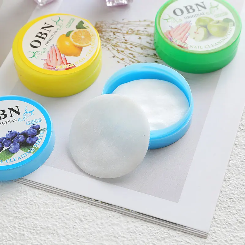 10 Pz 32 Pads/scatola Gel UV Salviette per rimuovere lo smalto per unghie Manicure Frutta Asciugamano profumato Salviette umidificate senza pelucchi Nail Art Carta di cotone pulito