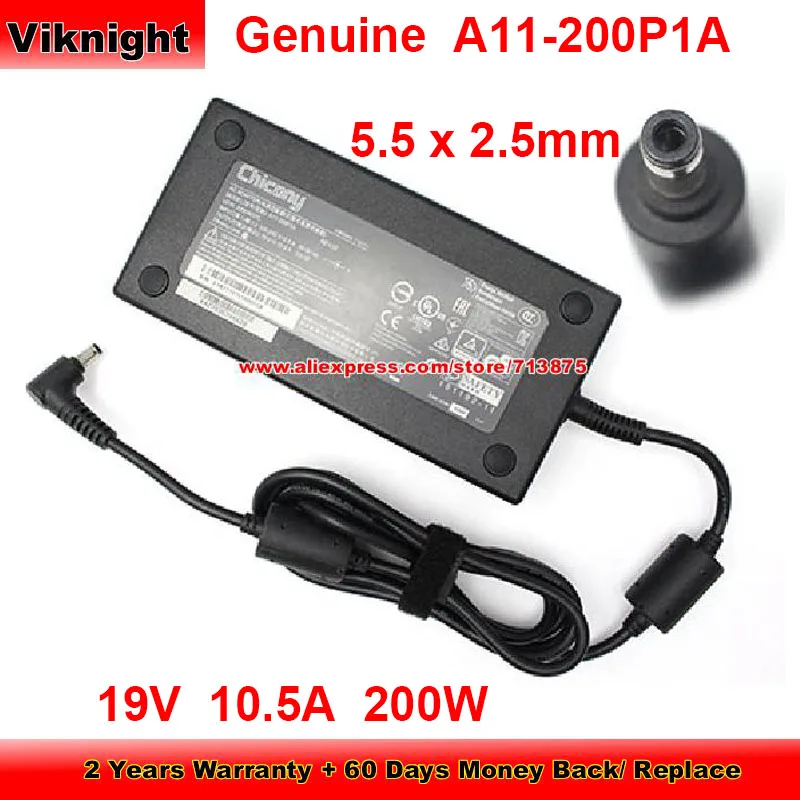 Genuine Chicony 19V 10.5A A200A007L AC Adapter A11-200P1A for Sager NP8155 NP8156 NP8151 NP8174 NP8152 NP8176 Power Supply