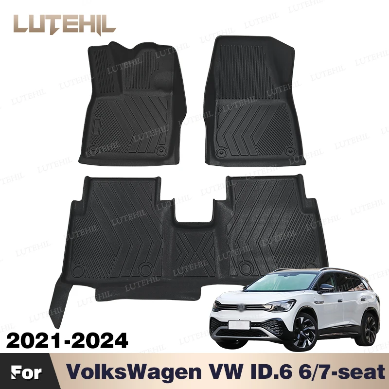 

Всепогодный автомобильный напольный коврик из ТПЭ для VolksWagen VW ID.6 2021 2022 2023 2024, автомобильный коврик, внутренняя защита, аксессуары
