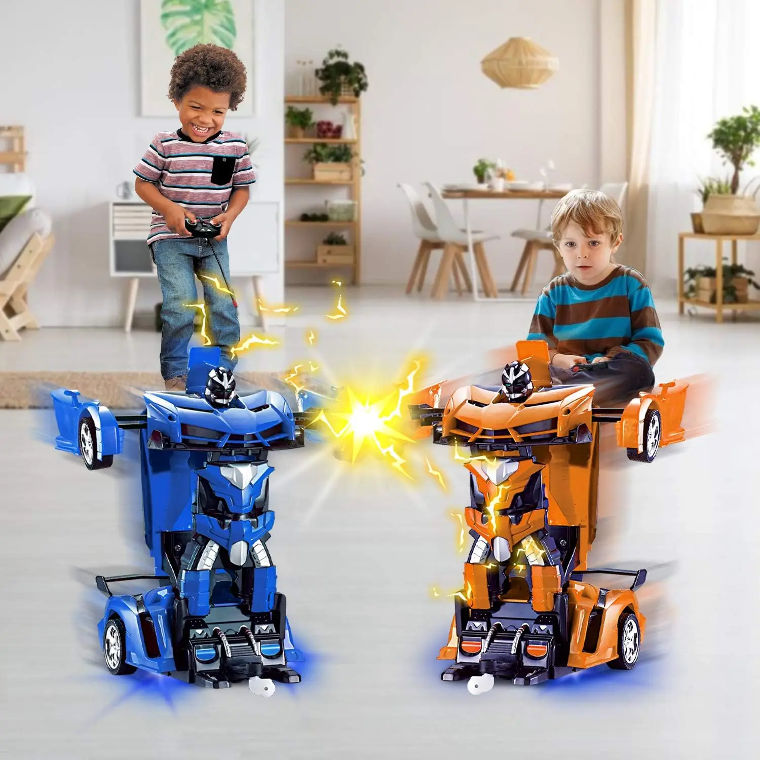 Auto telecomandata - Trasforma i giocattoli robot per ragazzi e adolescenti, auto RC ricaricabile con luci, auto RC da 2,4 Ghz ricaricabile 1:18