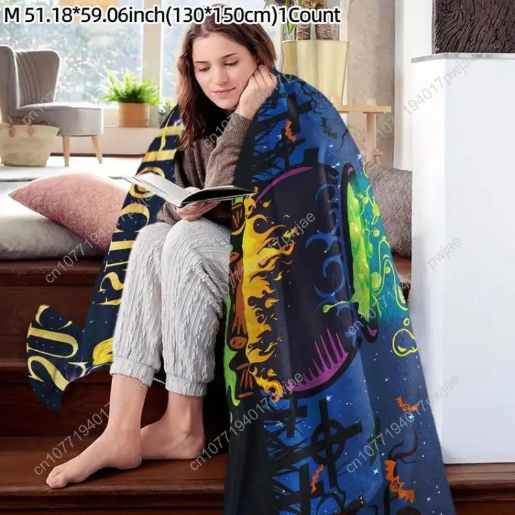 Hocus Pocus تحت عنوان الفانيلا بطانية 1 عدد لينة قابل للغسل رمي بطانية الفراش لوازم للمنزل مكتب السفر البطانيات المخصصة