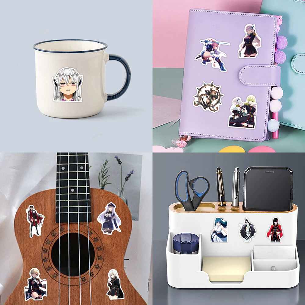 Anime acorrentado soldado adesivos para crianças, adesivos bonitos dos desenhos animados, adesivo Uzen Kyouka, telefone, garrafa de água, bagagem, decalques de grafite, 10 pcs, 30 pcs, 55pcs