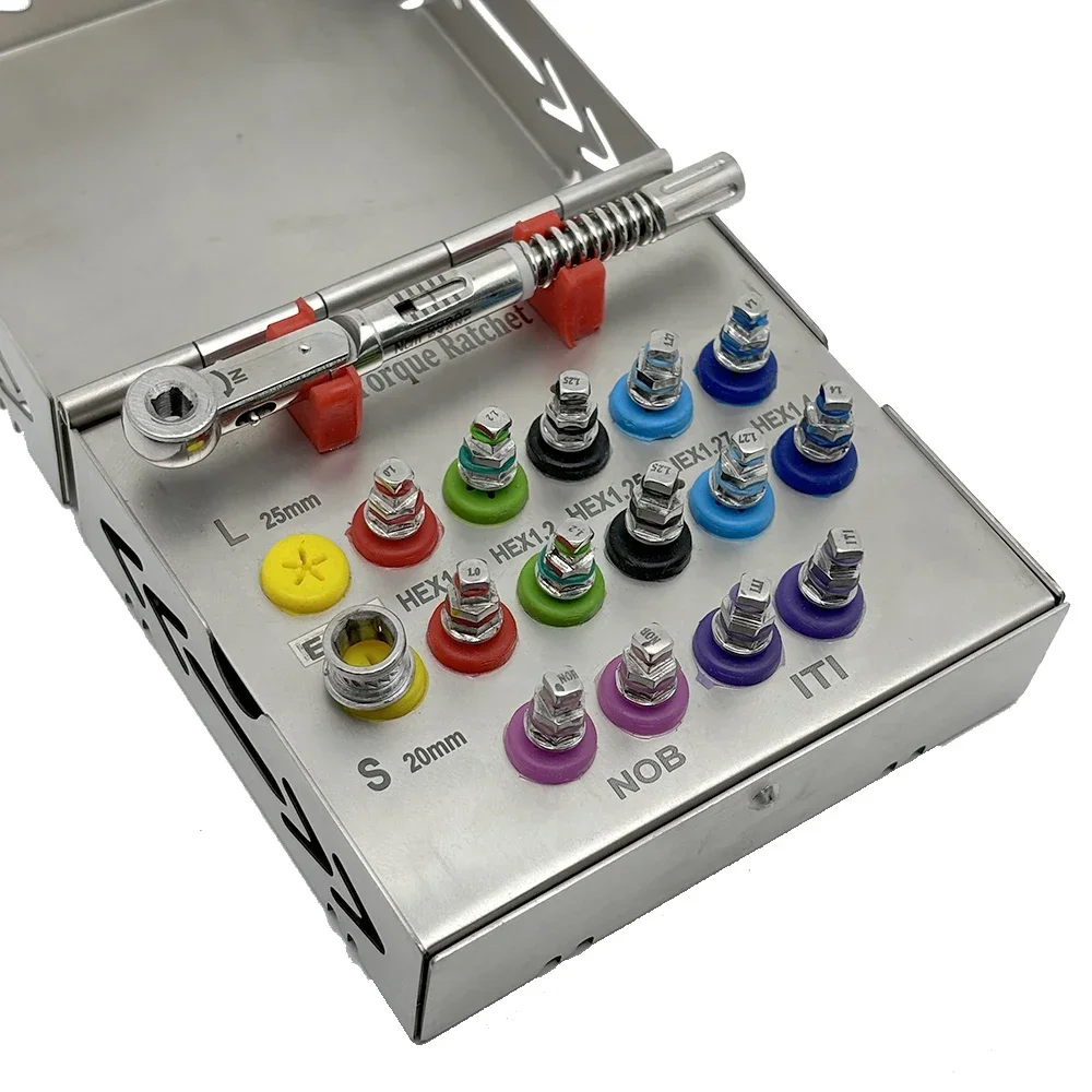 Dental Implant Driver Wrench Ratchet Screwdriver Wrench Prosthetic Restoration Ratchet Kits Dentist Lab Universal Tools