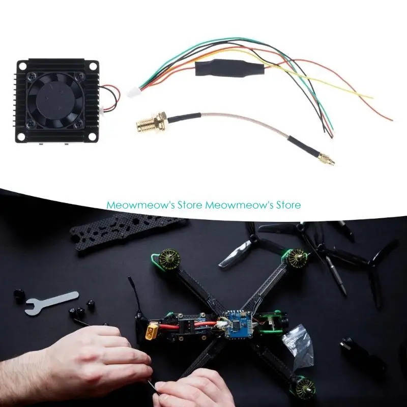 W91A 1 SET 5.8GHz 3000MW FPV جهاز إرسال فيديو مع سلك اتصال لـ AAV