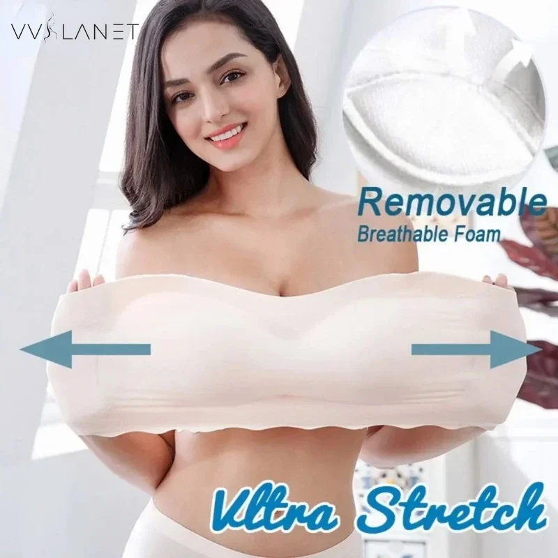 Invisible Strapless Bra For Women Wireless Push Up Non Slip Wedding Brassiere Big Breasts Underwear Sexy Lingerie