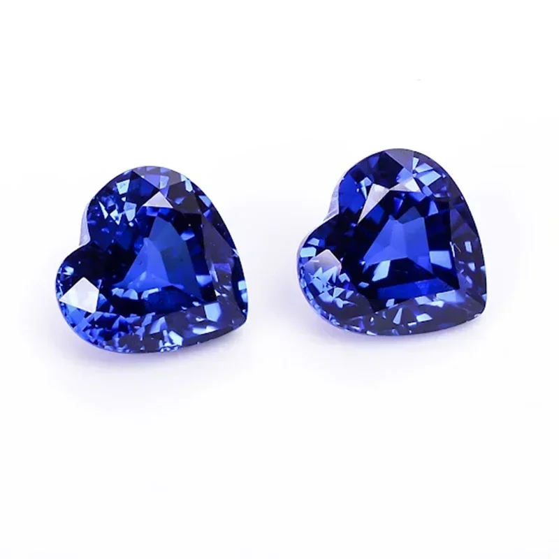 Lab Grown Sapphire Heart Shape Royal Blue Color VVS1 Gemstone for Diy Jewellery Making Materials Selectable AGL Certificate