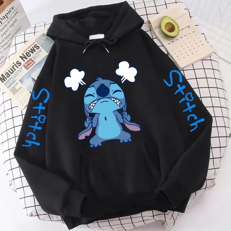 

Women Men Harajuku Cute Anime Sweatshirt Hot Lilo Stitch Disney Hoodies Cartoon Y2k Gothic Streetwear 2000s Manga Hoody Female