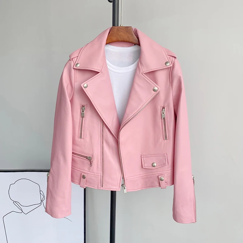 Abrigo de piel auténtica para mujer y niña, Chaqueta corta de piel de oveja auténtica, ropa a la moda, JT3325, 2023