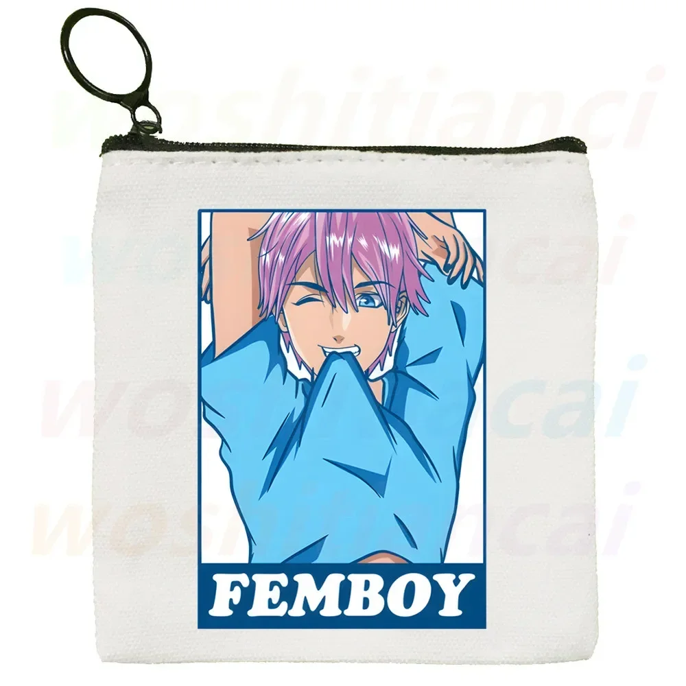 Femboy fairycore 90s Canvas Coin Purse Custom Logo Storage Pouch Canvas Bag  New Coin Bag Key Coin Purse