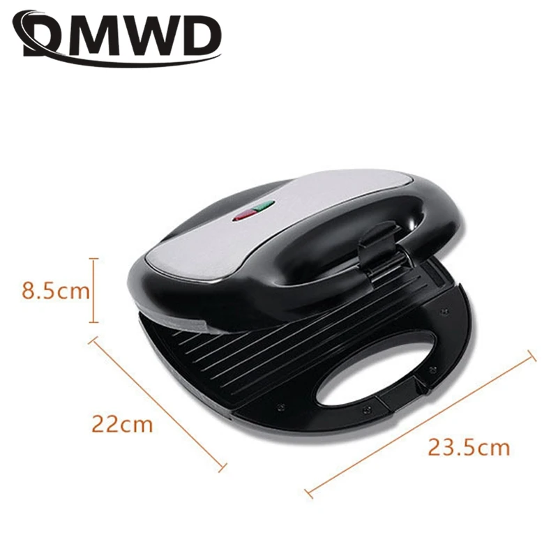 DMWD бытовая мини-треугольная сэндвичница Panini гриль тостер для хлеба машина для завтрака жарочная яйцеварка из нержавеющей стали ЕС США