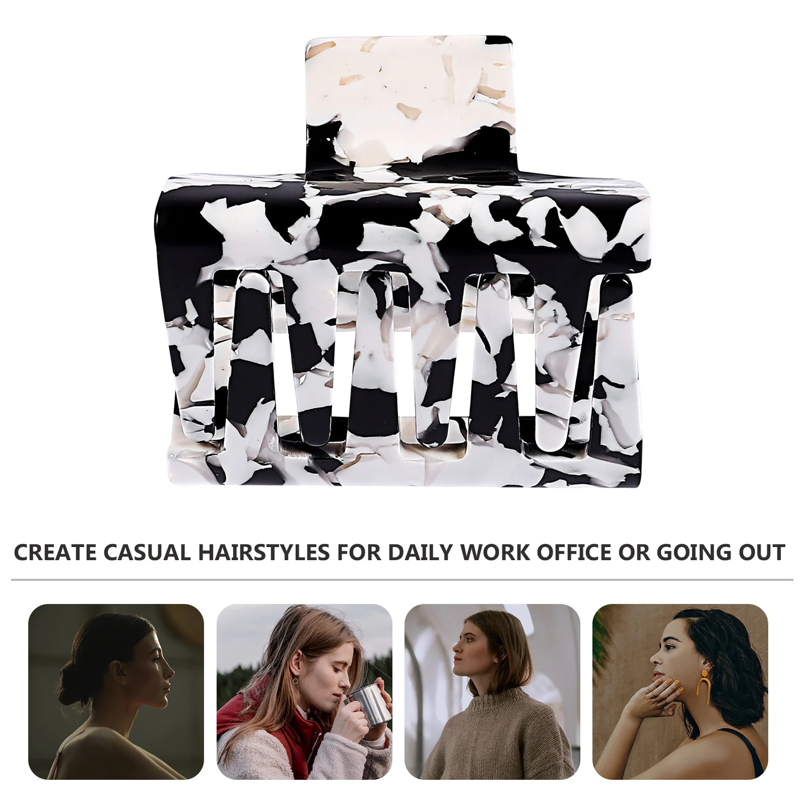 

Women Girls Vintage Large Geometric Hair Clip Simple Claw for Daily Work Office All Match Fashion Accessory Woman Hair Claws