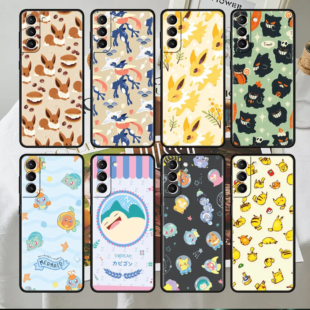 Cover For Samsung Galaxy S22 S21 Plus Ultra S20 FE Phone Case S10 S9 S23 S24 Soft Shockproof Funda Funny Cute Pokemon