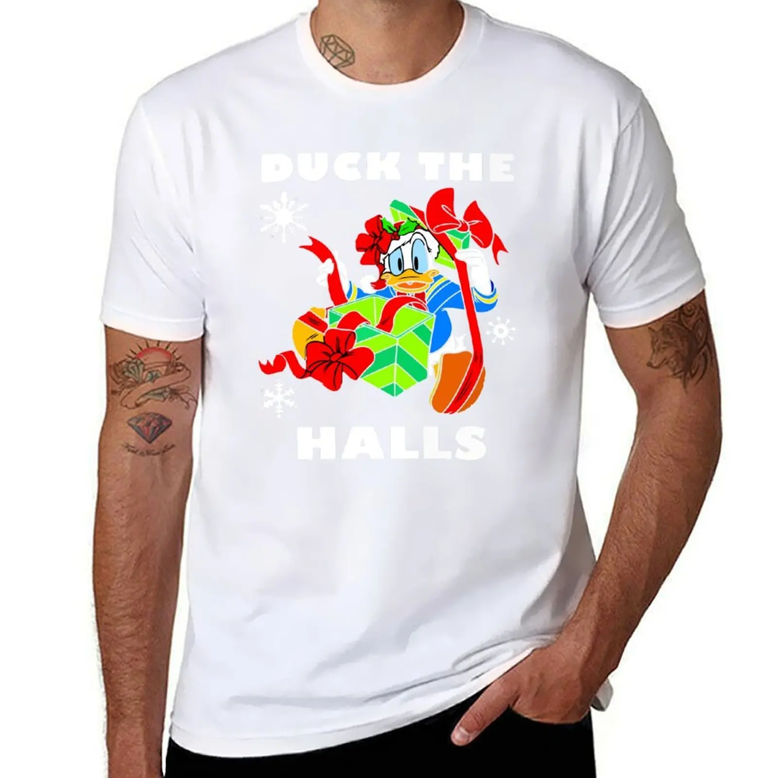 

Funny Duck The Halls T-Shirt anime t shirts oversize t shirt for man 100 percent cotton T-Shirt