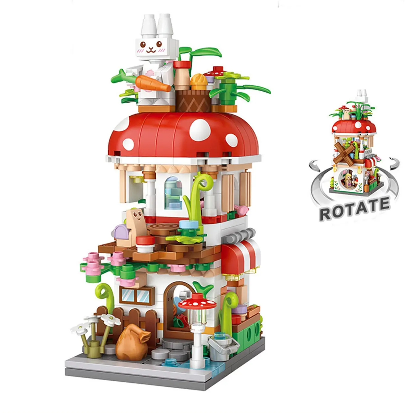 Get Your Own Mushroom House Building Blocks & Magic Room Toy Bricks Cute Gift for Thanksgiving Christmas Halloween Decor