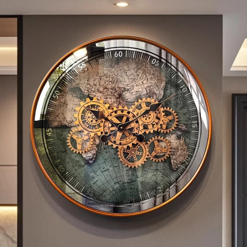 Luxury Wall Clock Retro Nordic Large Wall Clocks Creative Design Metal Silent Clocks Living Room Home Decoration Accessories