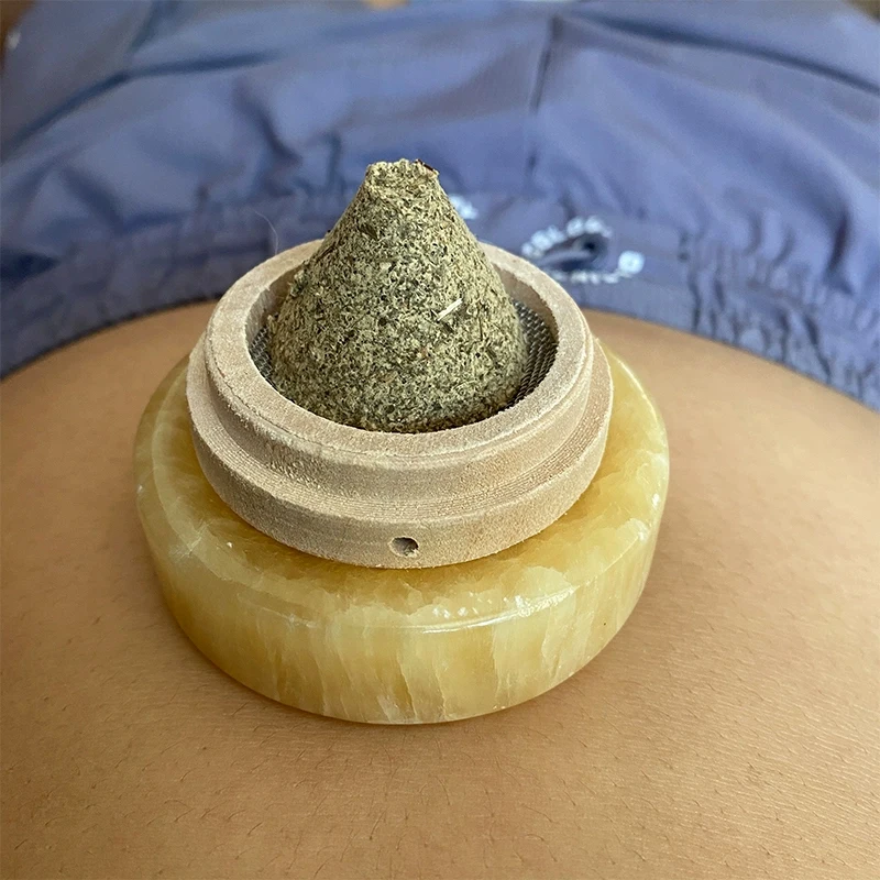 Moxibustion Massage Holder Insulation Navel Moxibustion Moxa Jade Pad Ginger-partitioned Moxibustion Base Backflow Smoke
