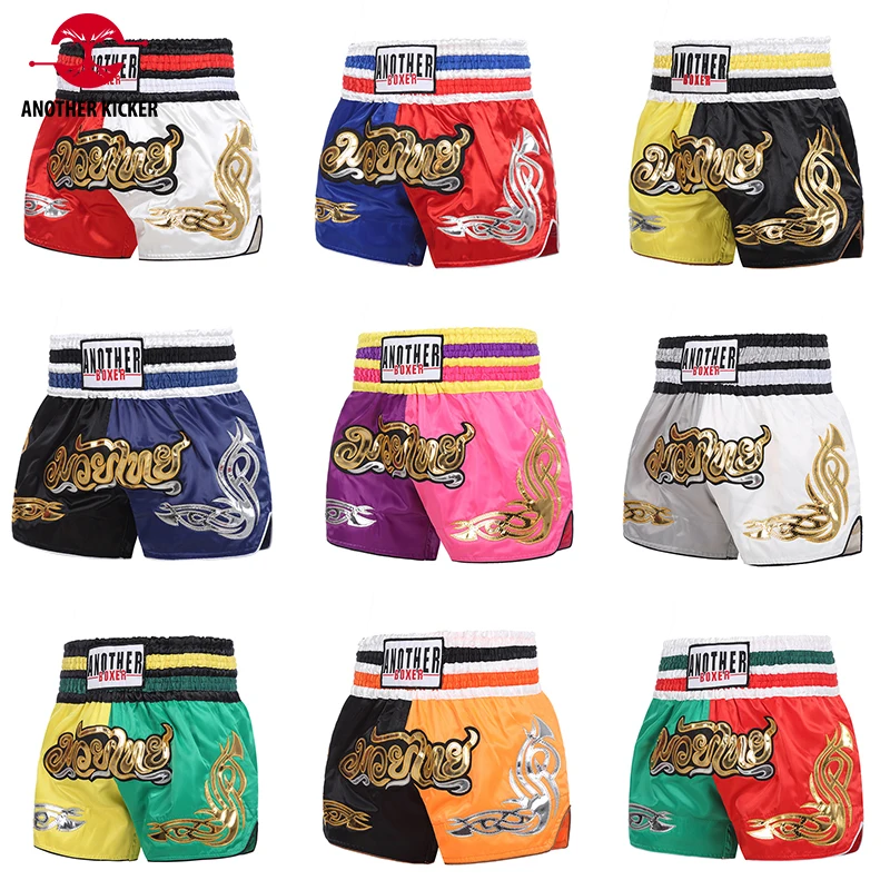 

Shorts Muay Thai Fight Kickboxing Pants Breathable Sport Fitness Sanda Grappling MMA Clothing Satin Boxing Shorts Men Women Kids