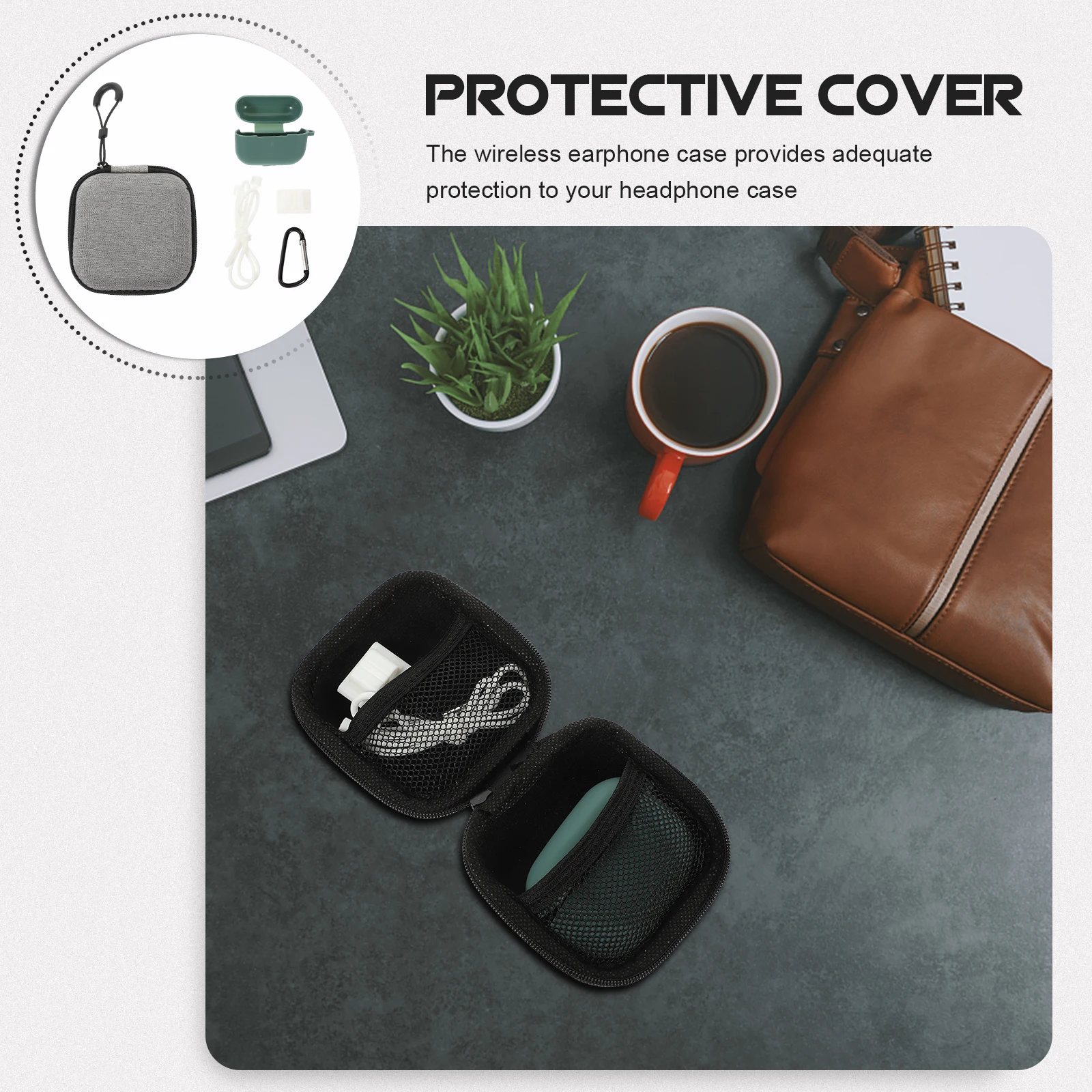 

1 set 1 Set Wireless Earphone Protective Case Scratch Resistant Durable Cover For High-End Material Sturdy Shockproof