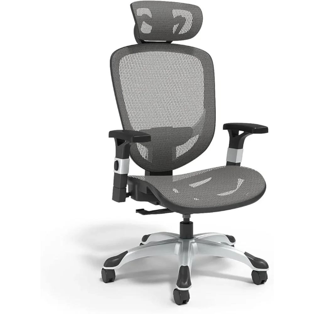 Hyken Technical Mesh Task Chair (Gray, Sold as 1 Each) - Adjustable Office Chair with Breathable Mesh Material