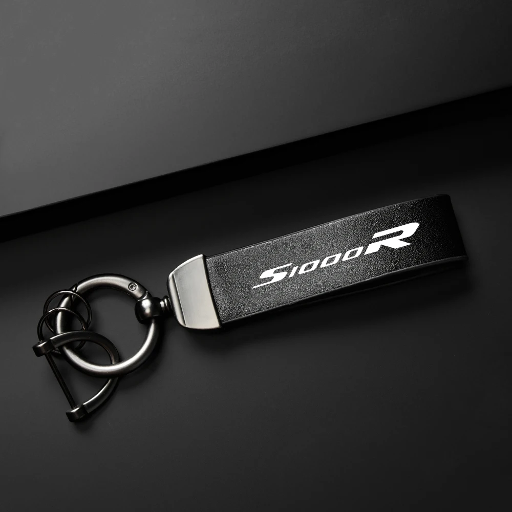 For BMW S1000R S1000 R S 1000 R 2015-2020 2019 Ultra HD Printed Logo Holder Carbon Fiber Textured Leather Keychain Motocycle