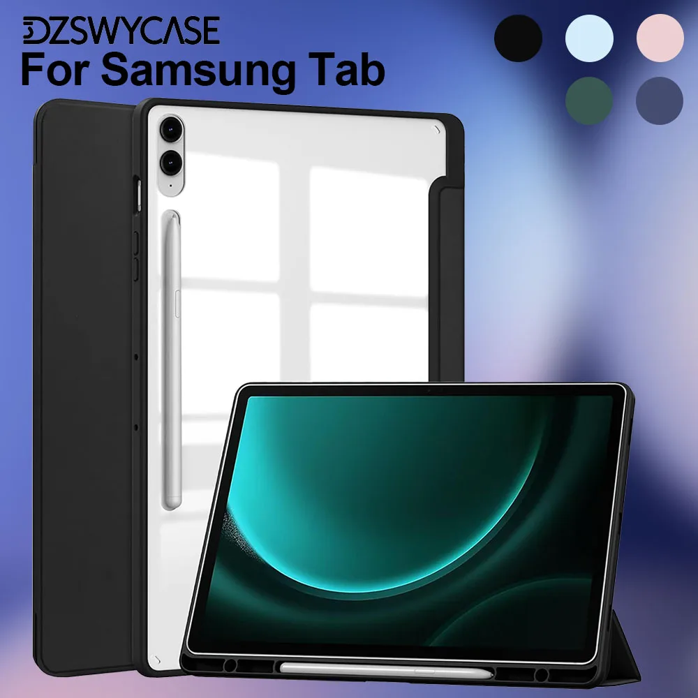 

Case For Samsung Tab S9 S10 FE 10.9, S6 Lite 10.4, A9 Plus 11, A9 8.7, S10 S9 S8 S7 Plus 12.4 with Pencil Holder Cover