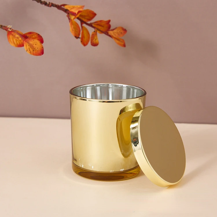 Candle Jars 240ml Golden Rose Glass Candle Cup Electroplated Aromatherapy Cup Empty Candle Jar Candle Container m