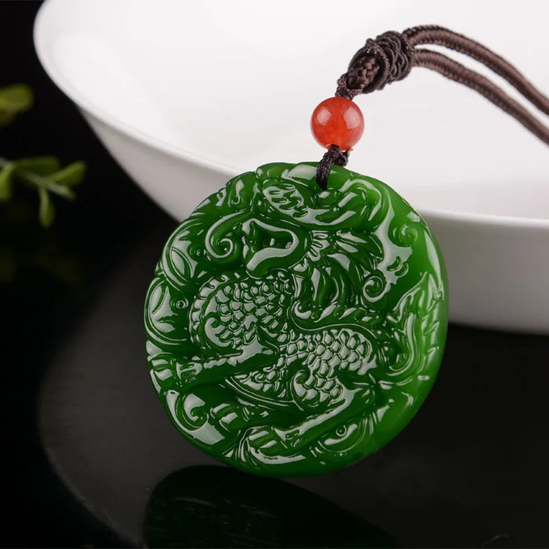 Xinjiang Hetian Jade Jade Kirin Pendant for Men and Women Spinach Green Auspicious Beast Ornaments