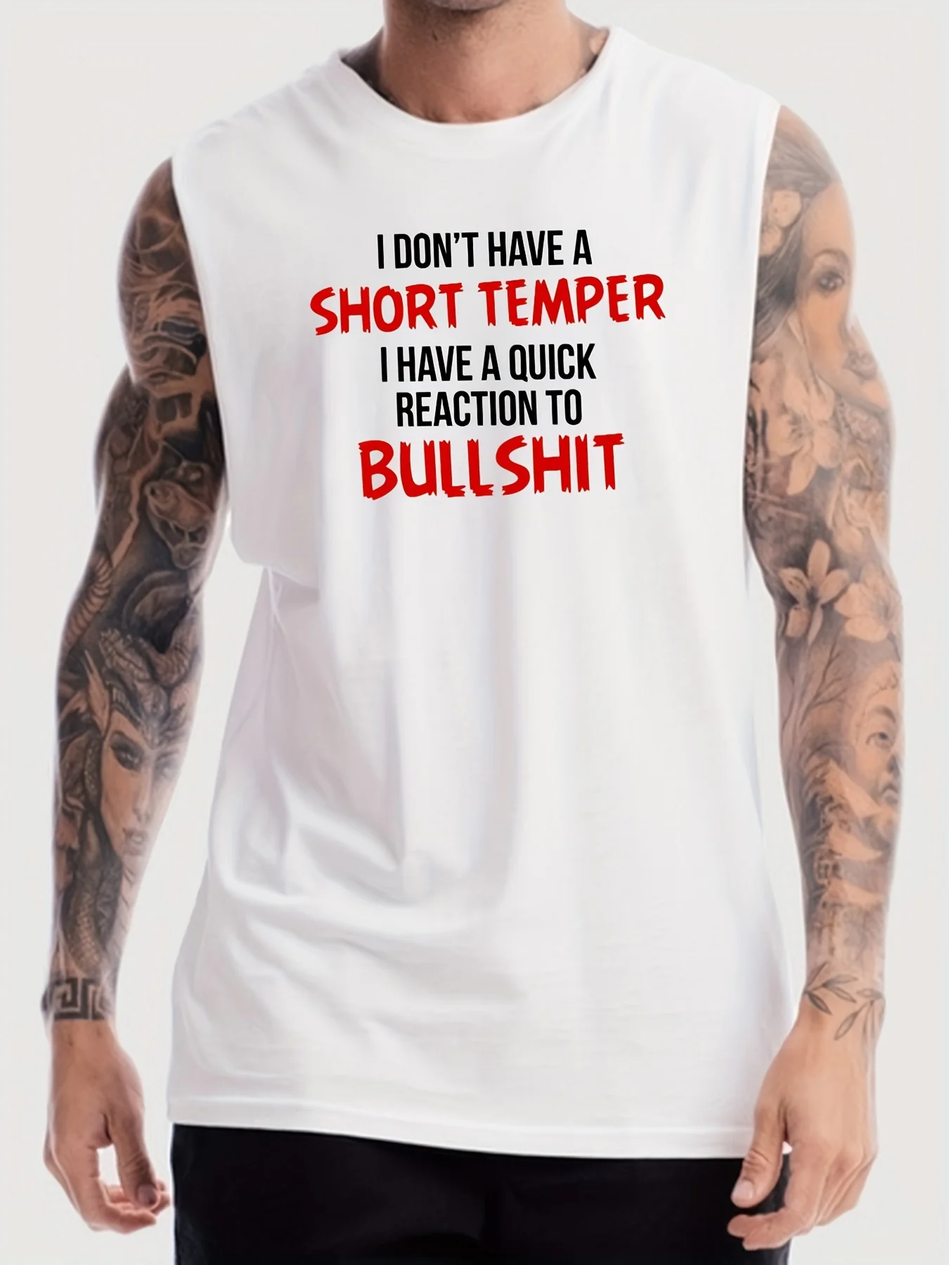 

Fun short phrase printed casual t-shirt, loose and comfortable t-shirt, sports t-shirt