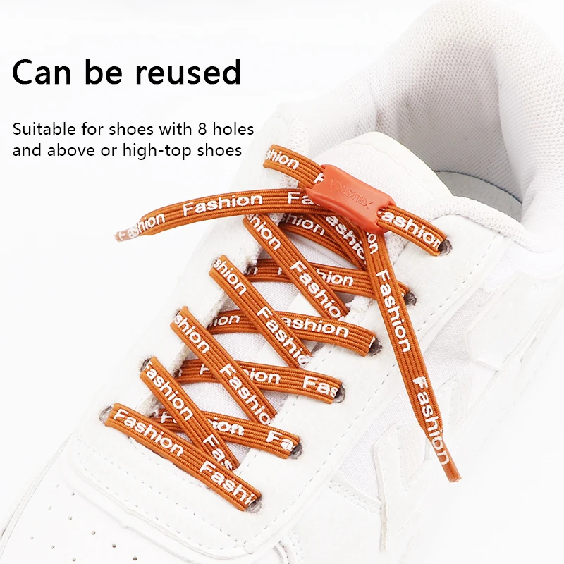 Sem Tie Shoelaces Elastic Com Press Lock Flat Shoe Laces Fácil de Colocar E Tirar Mulheres E Homens Sapatos Casuais Acessórios Rendas