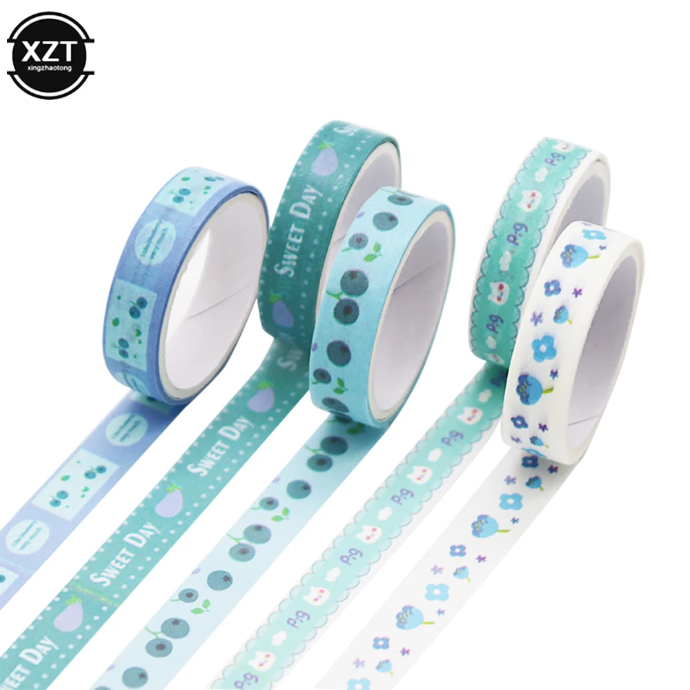 5Rolls/Box Salt System Creative Masking Tape Set Basic Pattern Washi Tape Scrapbooking Diary Journal