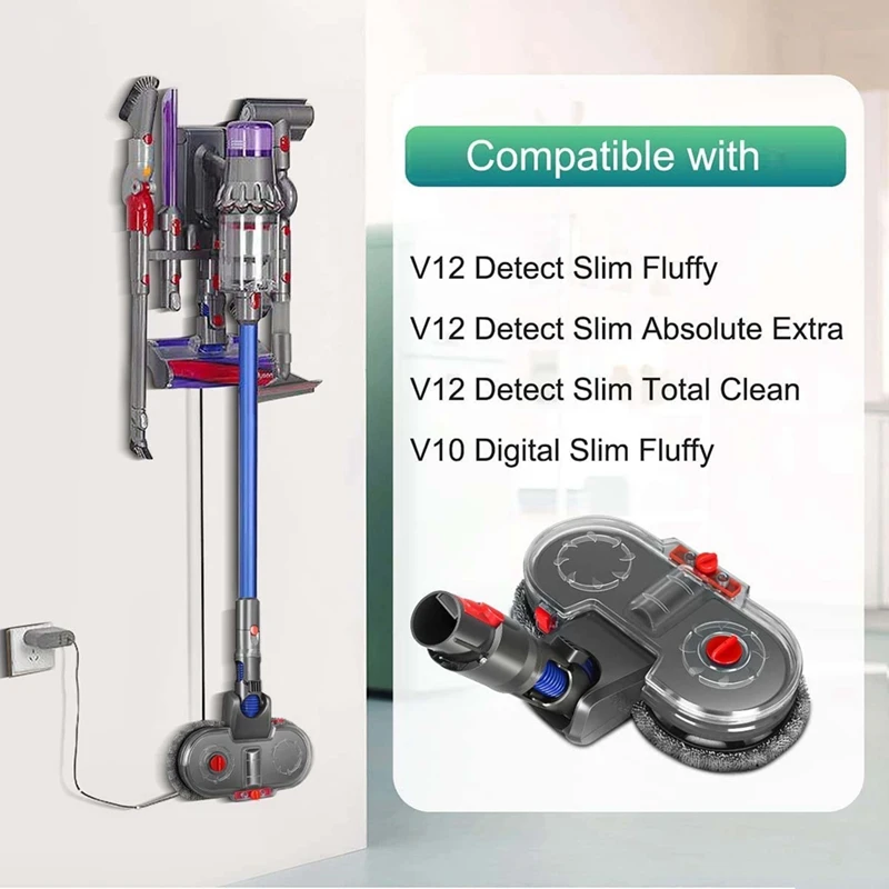 Electric Mop Attachment For Dyson V12 Detect Slim Vacuum Cleaner Mop Attachment With 6 Mop Pads And Removable Water Tank