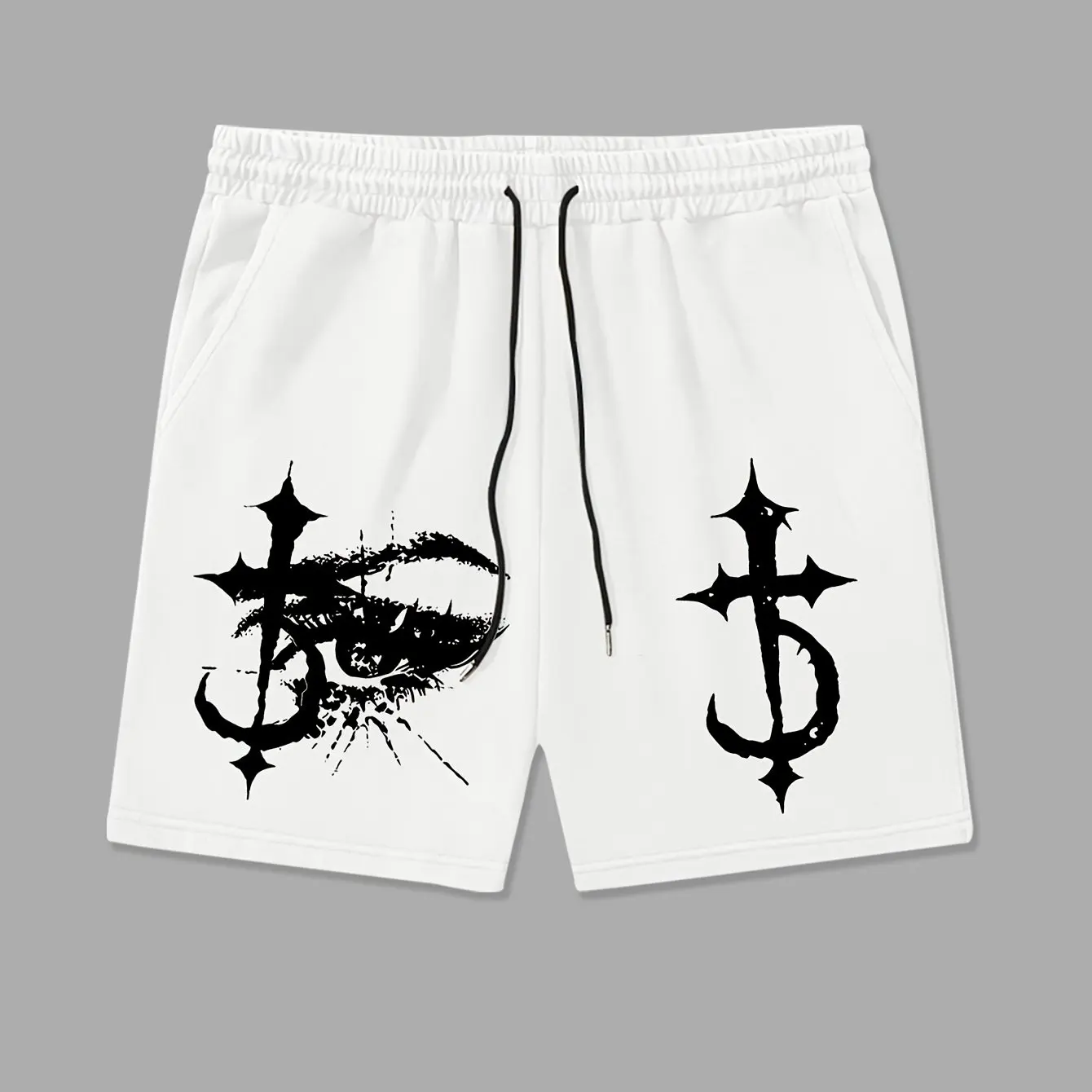 

Men's Sports Breathable Casual Shorts with Cross Print, Loose, Lightweight and Breathable, Suitable for Daily Wear