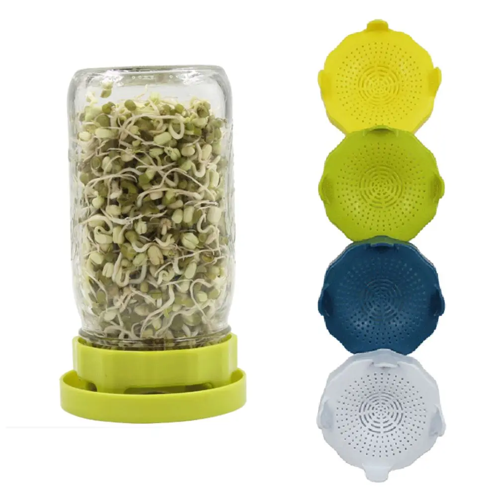 2pcs Homemade ABS Mason Jar Sprouting Lid Mesh 86mm Vegetable Seed Growing Lid Reusable Sprout Cover Fermentation