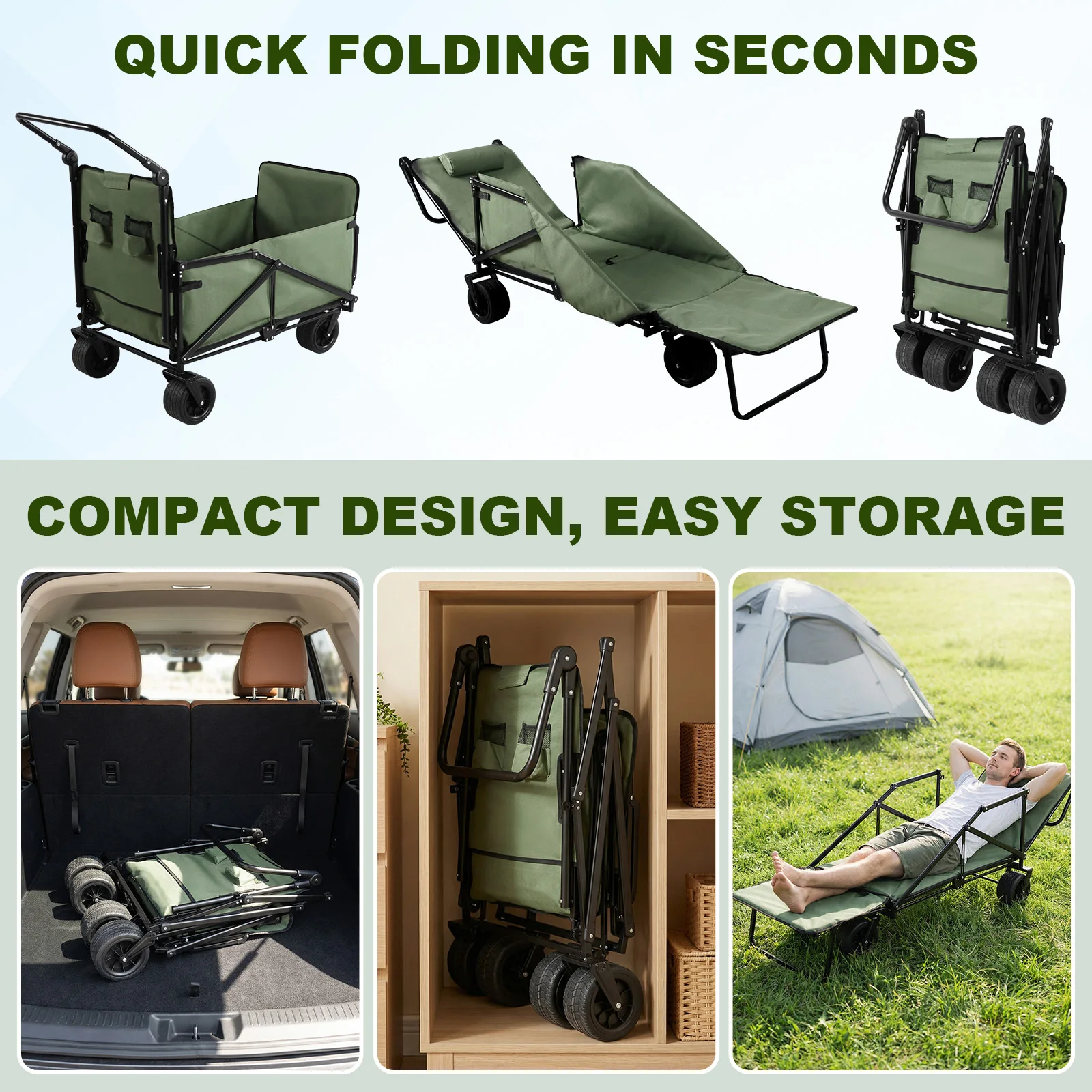 

Складная тележка для покупок из ткани Оксфорд 600D, грузоподъемность 440 фунтов, портативная универсальная тележка для хранения с внедорожными колесами для использования на улице