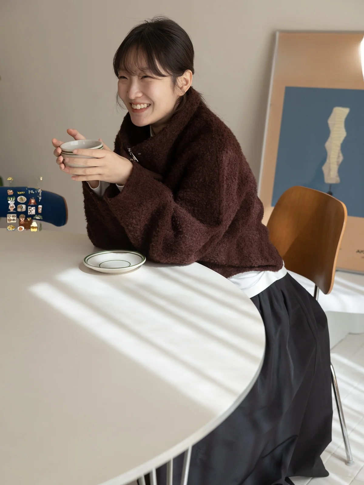 

Мягкое шерстяное пальто из смесовой ткани, повседневное, с воротником-стойкой, круглой формы, зимнее, женское, модное, больших размеров, 2080