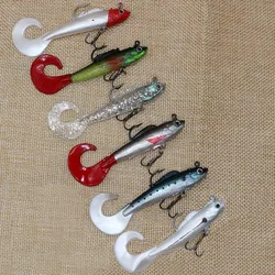 6PCS 리드 지그 Wobblers 인공 미끼 낚시 태클 농어 스푼 파이크 잉어 낚시 미끼 Swimbait에 대한 부드러운 실리콘 미끼