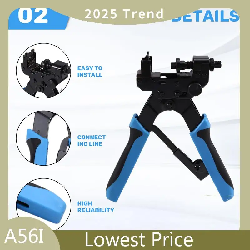 

ABDD Tl-H510B Professional Crimp Tool 0.5-6Mm2, Ideal For F, BNC, RCA, RG 59, And RG6 Cable Connections