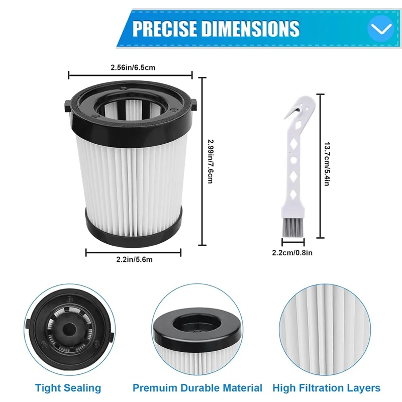 A55F-HEPA-Filter für Fabuletta FSV101 FSV001 24 kpa Akku-Staubsauger Ersatzteile Filter für Girnoor G160 & G165