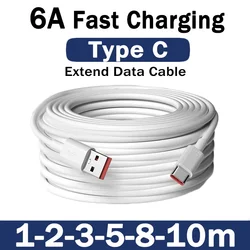 1/5/10m USB Type C Ultra-long Data Wire Fast Charging USB C Cable  Extra Long Extend Charger Wire Cord for Samsung Xiaomi Huawei