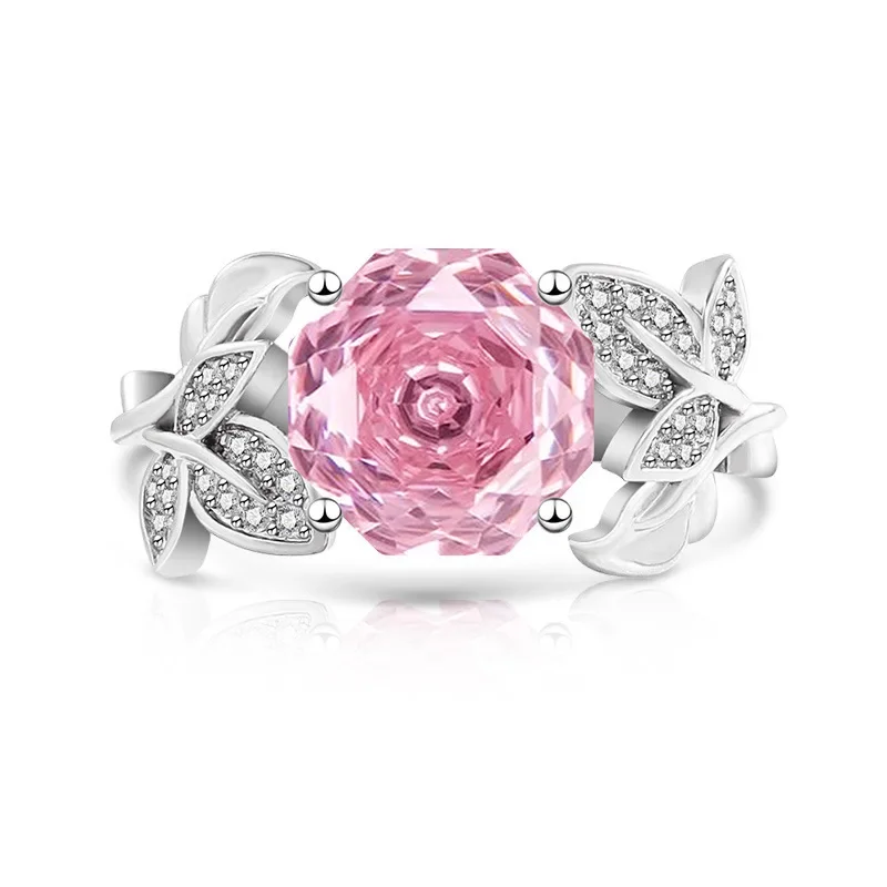 

Стильное кольцо из стерлингового серебра 925 пробы с бриллиантами и кристаллами циркона, кольцо с розой тысячелетия, подарок на день рождения, годовщину, свадьбу